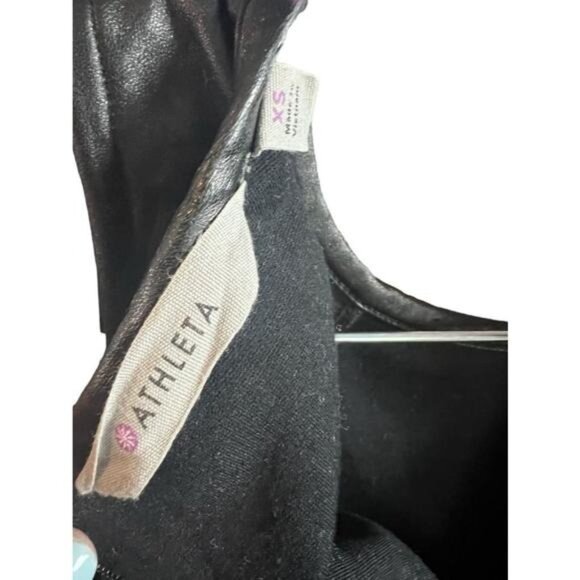 Athleta Ponte Night On the Town Dress Size XS Faux Leather - Picture 8 of 8